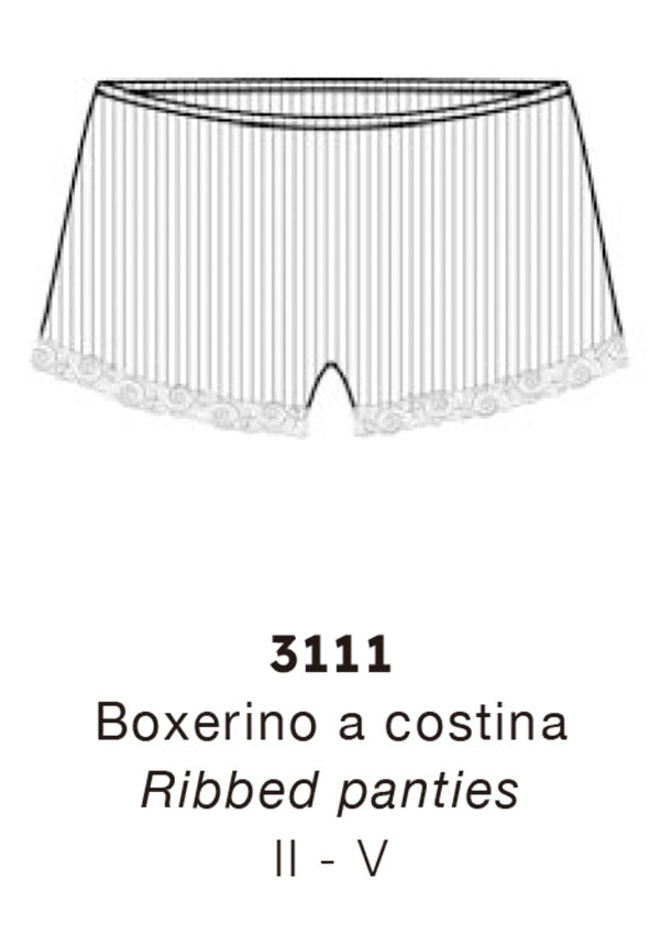 【3111】WOMAN BRIEFS COTTON LISLE RIB LEAVERS【Oscalito】