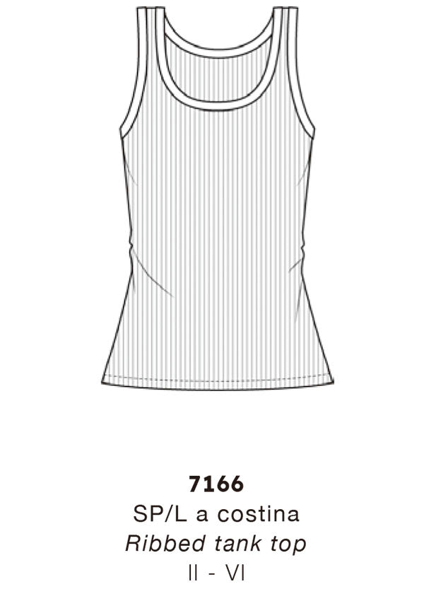 【7166】WOMAN RIBBED TANK TOP COTTON 【Oscalito】