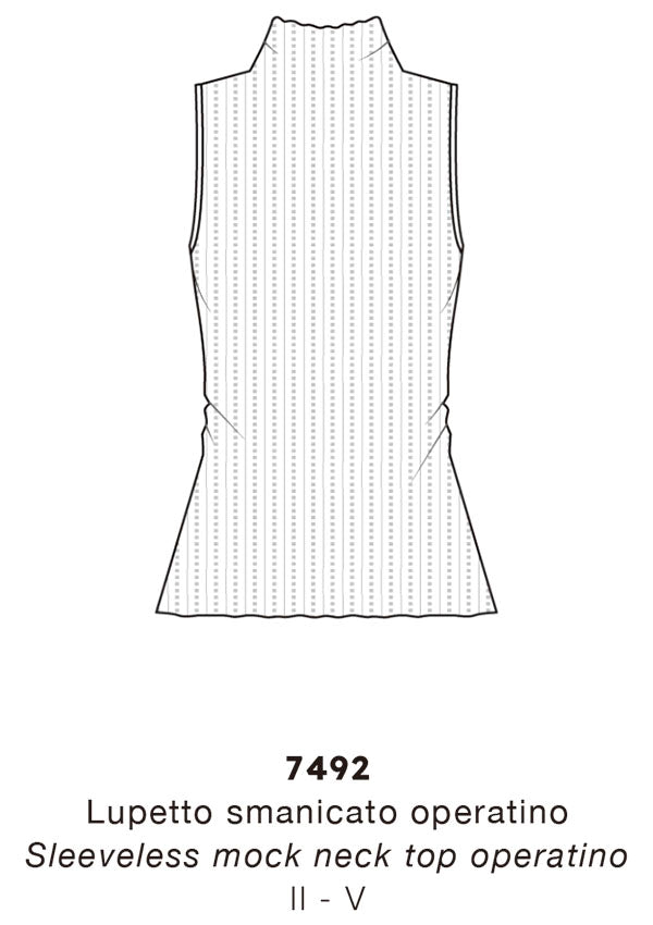 【7492】WOMAN MOCK NECK TANK TOP OPERATINO WOOL/SILK 【Oscalito】