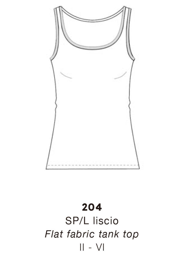 【204】WOMAN FLAT TANK TOP ELASTIC GAUZE WOOL/SILK【Oscalito】