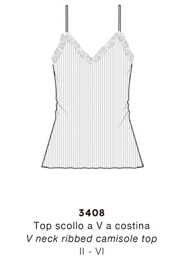 【3408】WOMAN CAMI TOP WOOL SILK RIB LEAVERS【Oscalito】