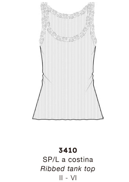 【3410】WOMAN TANK TOP WOOL SILK RIB W/LEAVERS【Oscalito】