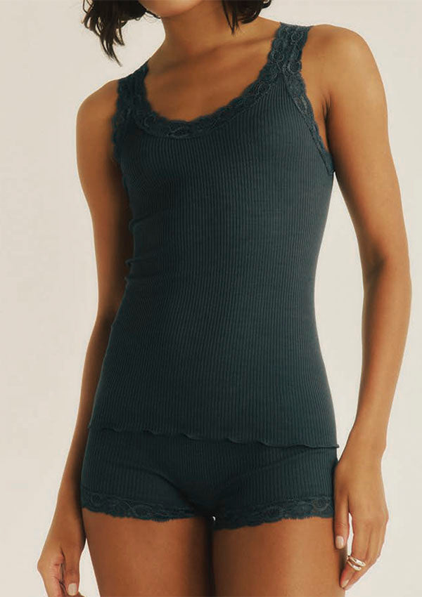 【3413】WOMAN MIDDLE RISE PANTIES WOOL/SILK LEAVERS【Oscalito】