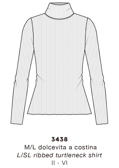【3438】WOMAN L/SL RIB TURTLENECK WOOL SILK【Oscalito】