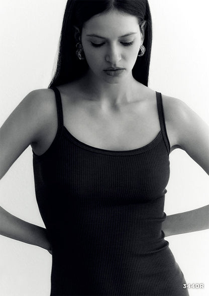 【3440R  】WOMAN CAMI TOP WOOL SILK RIB【Oscalito】