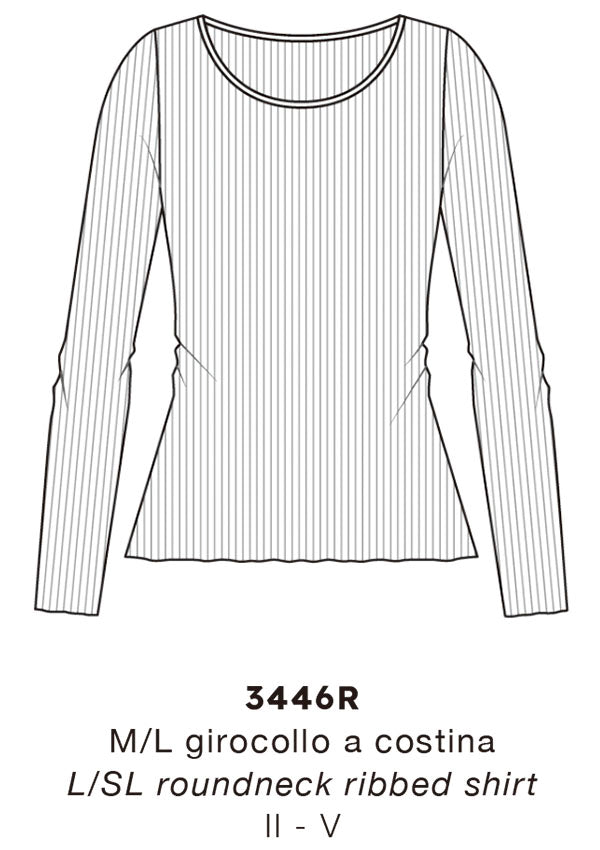 【3446R  】WOMAN L/SL WOOL SILK RIB【Oscalito】