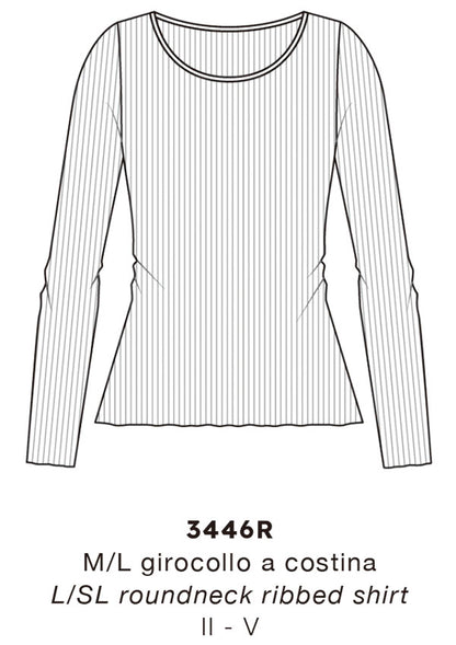 【3446R  】WOMAN L/SL WOOL SILK RIB【Oscalito】