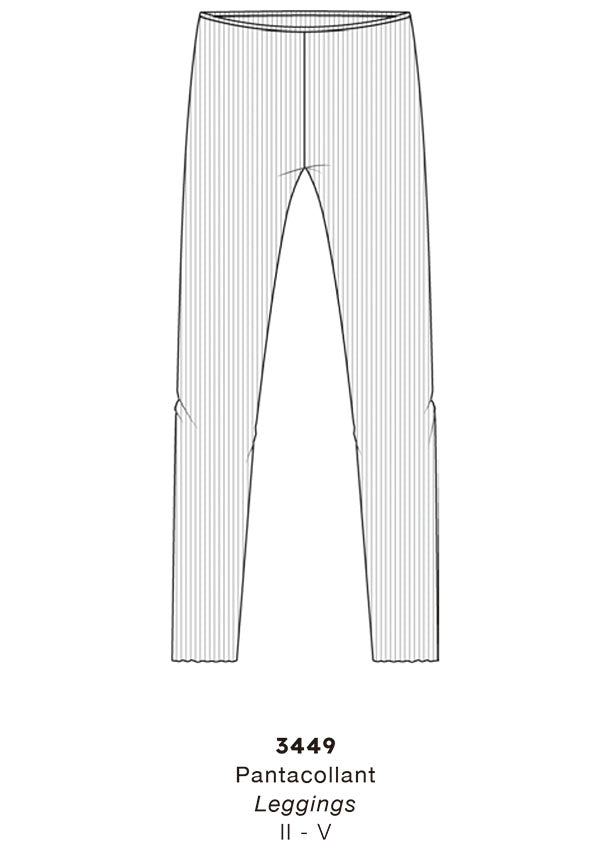 【3449】WOMAN LEGGINGS WOOL SILK RIB【Oscalito】