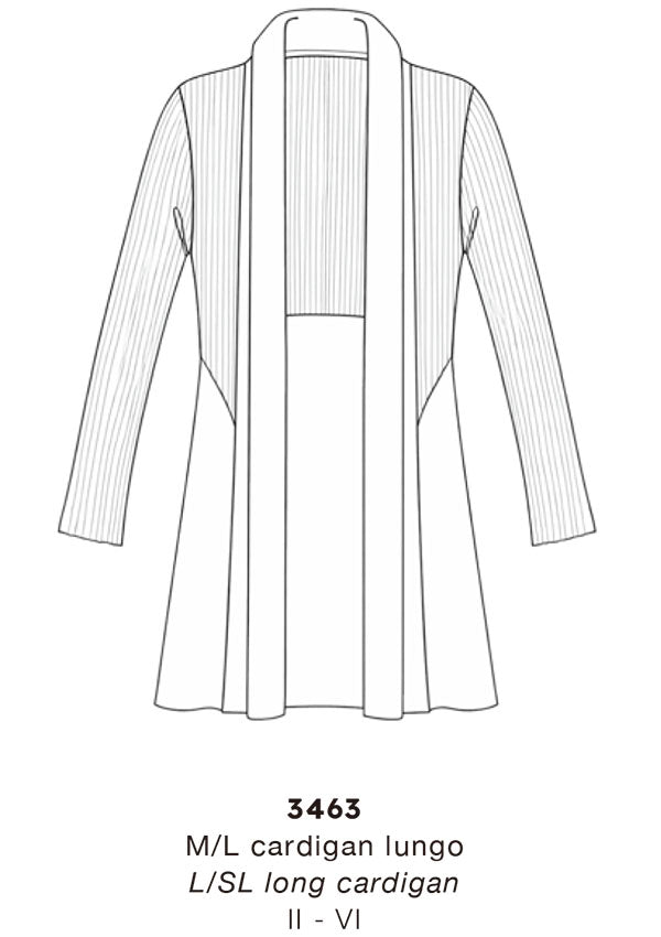 【3463】W L/SL CARDIGAN WOOL/SILK RIB/FLAT【Oscalito】