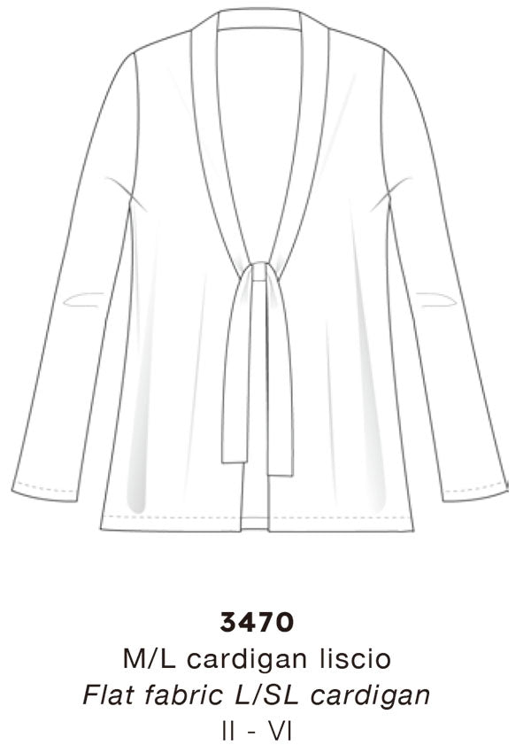 【3470】WOMAN L/SL FLAT CARDIGAN WOOL/SILK【Oscalito】