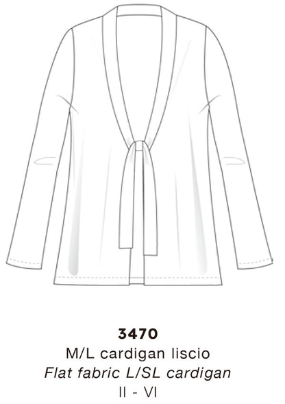 【3470】WOMAN L/SL FLAT CARDIGAN WOOL/SILK【Oscalito】