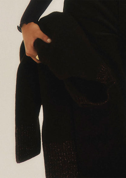 【3486】WOMAN L/SL "V" WOOL SILK RIB 【Oscalito】