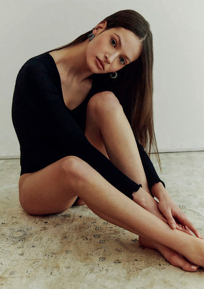 【3487】W BLUSE LS WOOL/SILK V【Oscalito】
