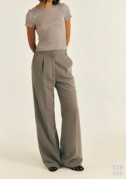 【7493】WOMAN T-SHIRT OPERATINO WOOL/SILK 【Oscalito】