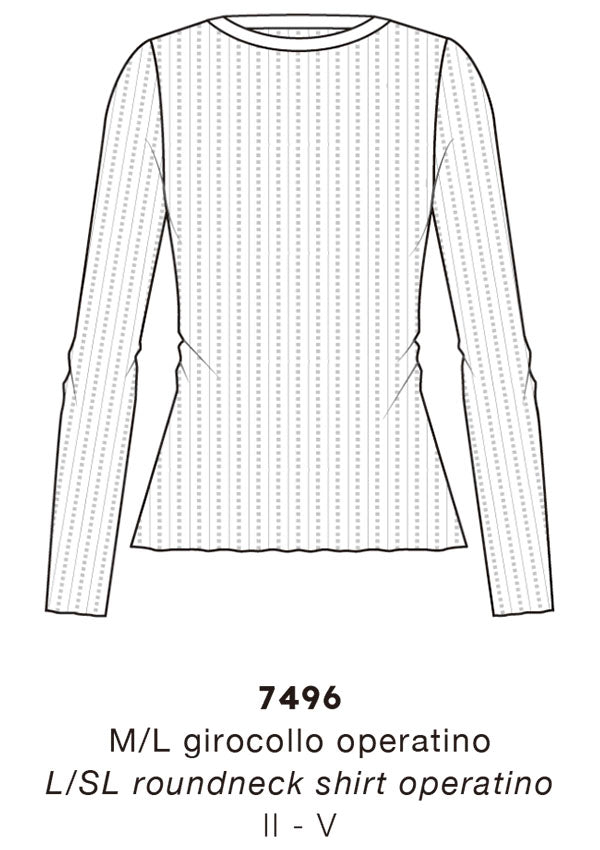 【7496】WOMAN L/SL ROUNDNECK SHIRT OPERATINO WOOL/SILK 【Oscalito】