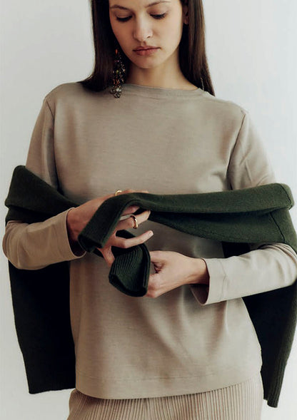 【7637】WOMAN L/SL FLAT SHIRT WOOL/SILK 【Oscalito】