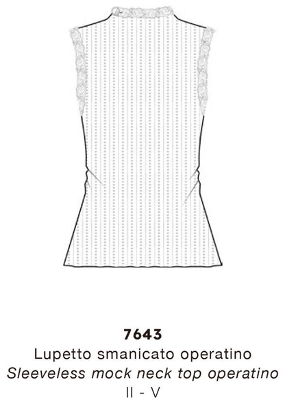 【7643】WOMAN WOOL/SILK OPERATINO RUFFLE TOP 【Oscalito】
