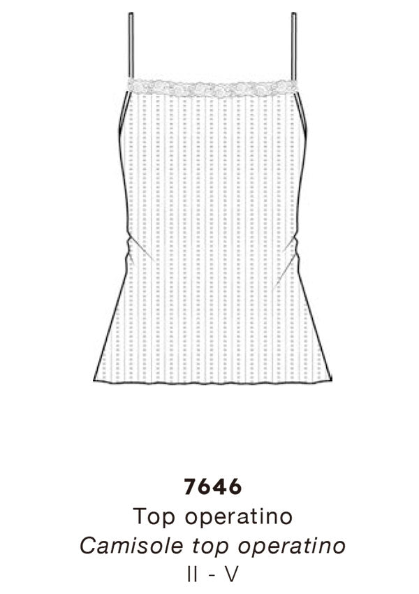 【7646】WOMAN CAMI TOP OPERATINO WOOL/SILK LEAVERS 【Oscalito】