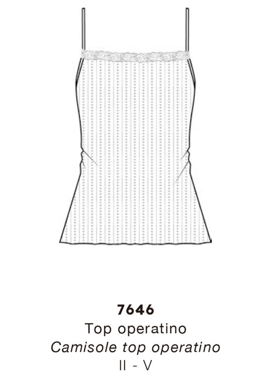 【7646】WOMAN CAMI TOP OPERATINO WOOL/SILK LEAVERS 【Oscalito】