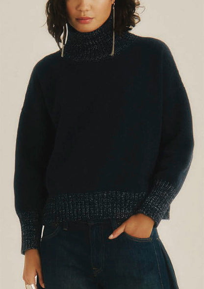 【7671L】WOMAN L/SL MOCK NECK WOOL/LUREX 【Oscalito】