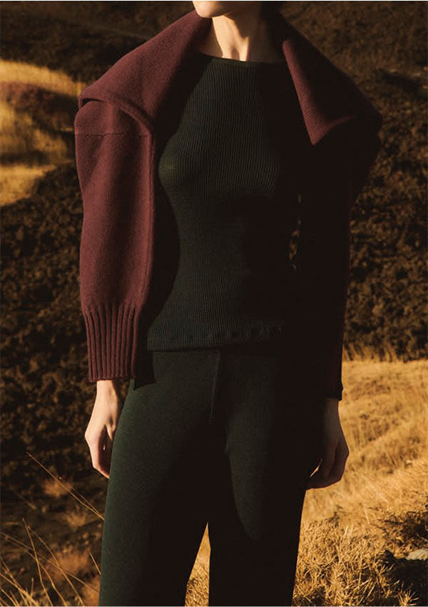 【7671】WOMAN L/SL MOCK NECK SHIRT WOOL 【Oscalito】