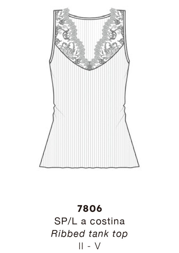 【7806】WOMAN TANK TOP WOOL/SILK LEAVERS【Oscalito】