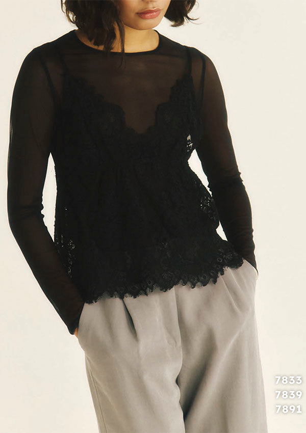 【7833】WOMAN TOP ALLOVER LACE【Oscalito】