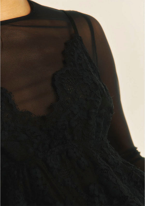 【7839】WOMAN L/SL TULLE SHIRT 【Oscalito】