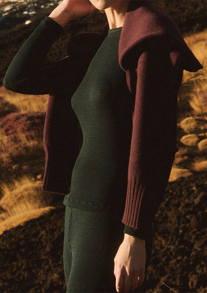 【7850】WOMAN L/SL SHIRT WOOL/SILK WAFFLE 【Oscalito】