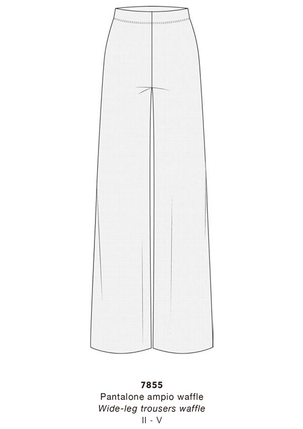 【7855】WOMAN WIDE-LEG TROUSERS WOOL/SILK WAFFLE 【Oscalito】