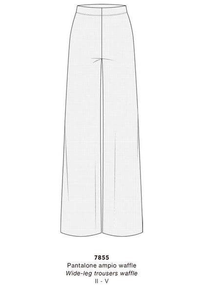 【7855】WOMAN WIDE-LEG TROUSERS WOOL/SILK WAFFLE 【Oscalito】