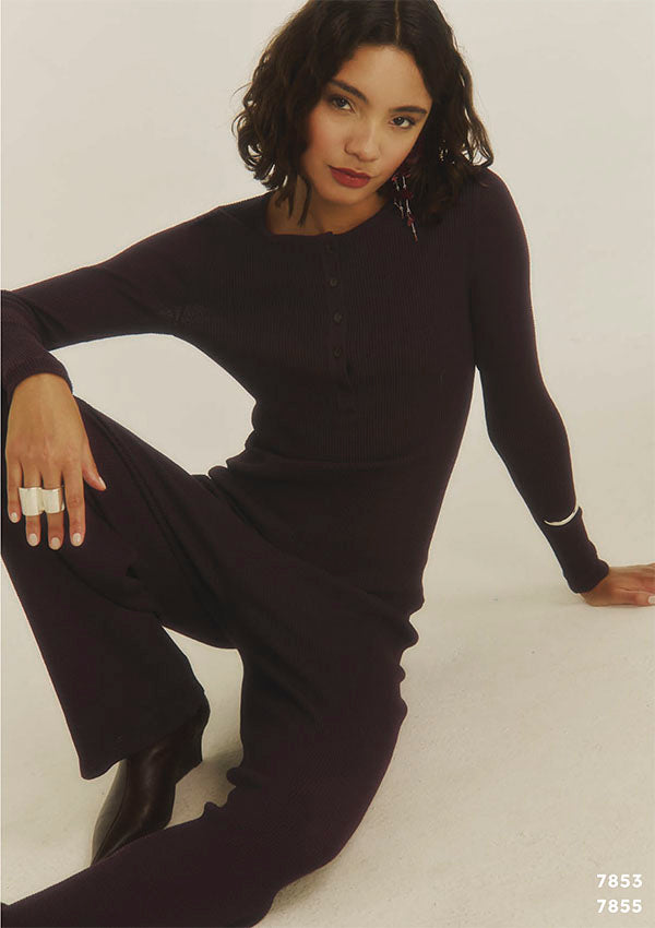【7855】WOMAN WIDE-LEG TROUSERS WOOL/SILK WAFFLE 【Oscalito】