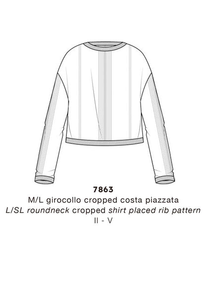 【7863】WOMAN L/SL WOOL/SILK CROPPED SHIRT RIB PATTERN 【Oscalito】